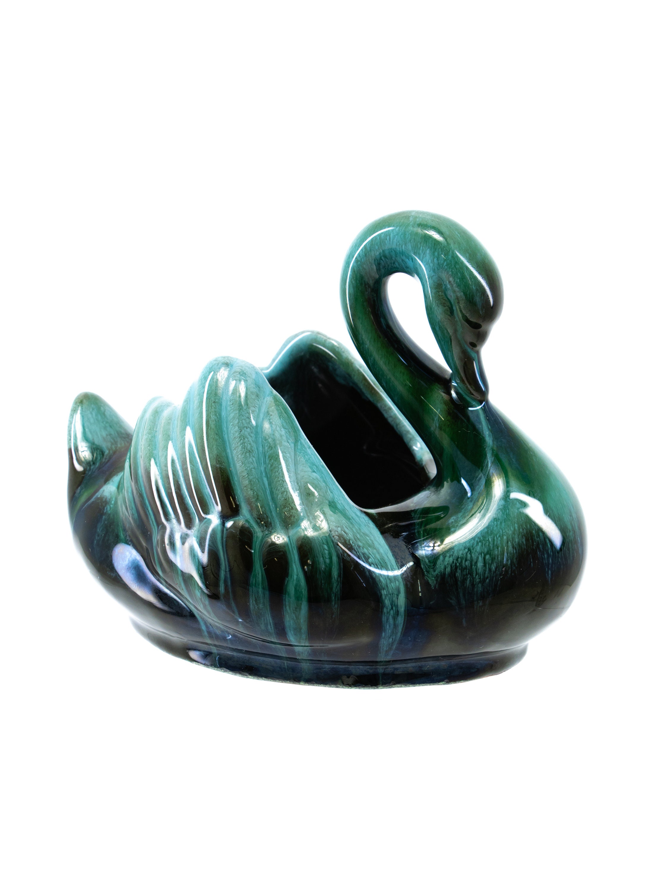 BMP Swan Planter Blue Mountain Pottery Swan Vase Vintage Etsy