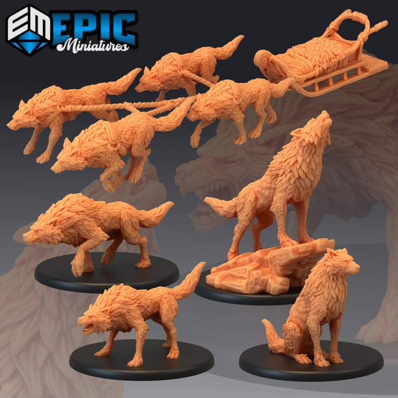 Epic Miniatures Wolf Pack Dnd Miniature Arctic Nights | Etsy