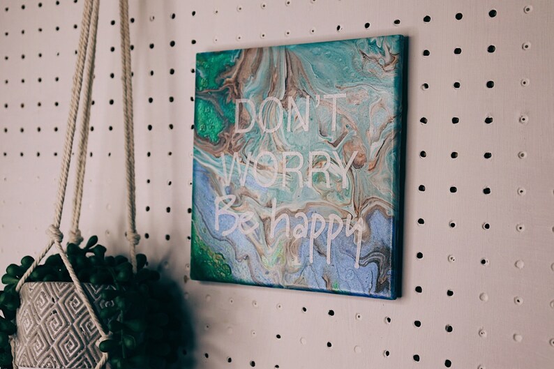Affirmation wall art /'Don/'t Worry Be Happy/'