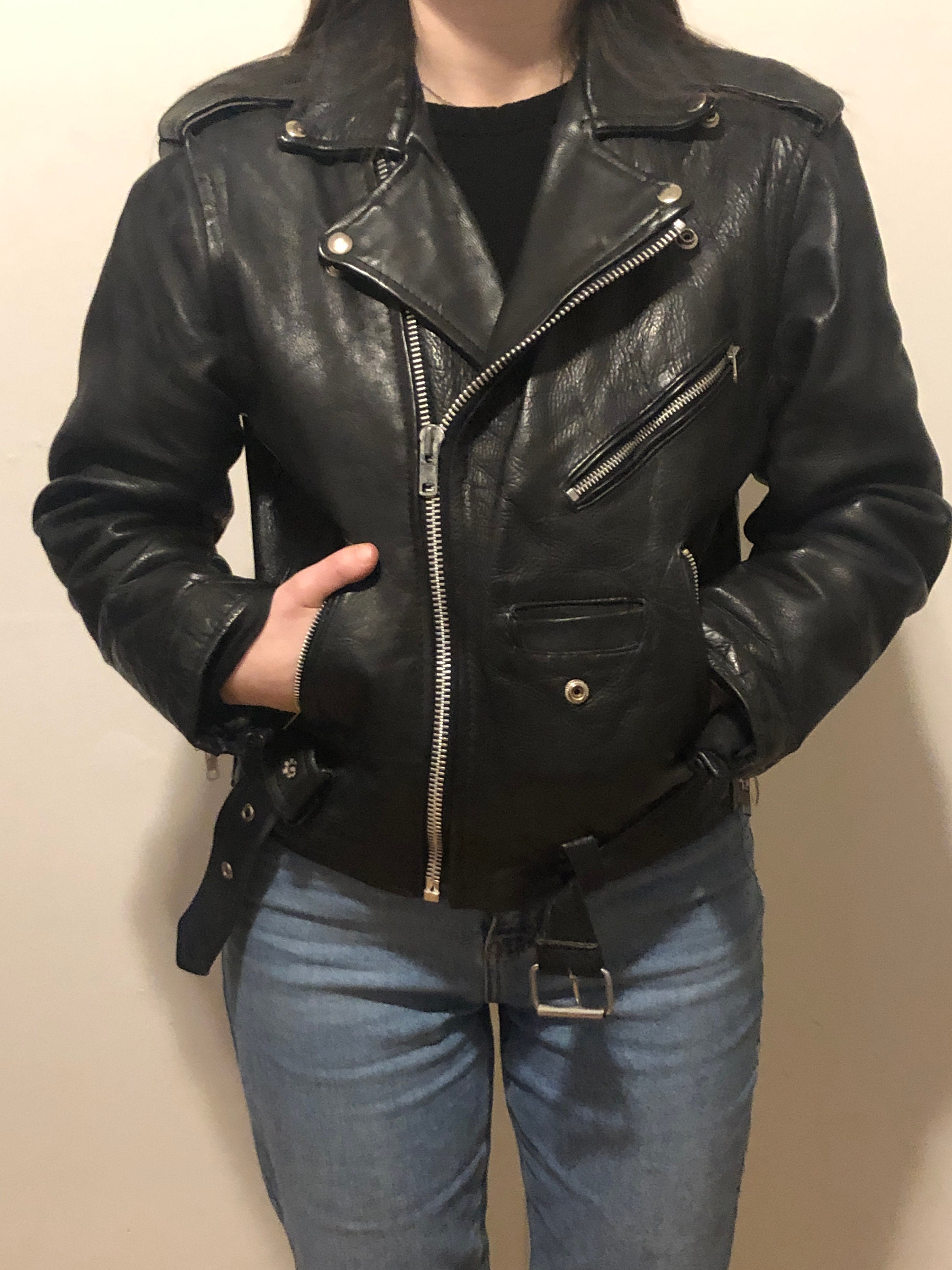 PERFECTO Vintage Women's Moto Jacket Etsy