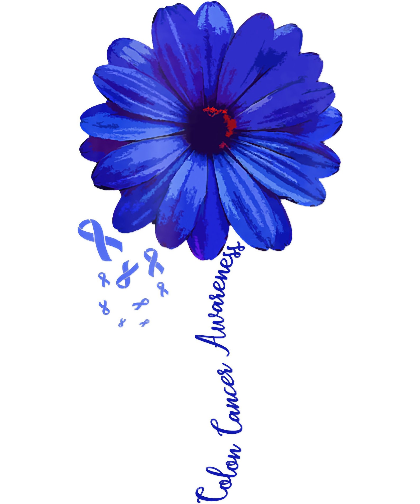 Colon Cancer Awareness Family Survivor Pretty PNG Printable Etsy