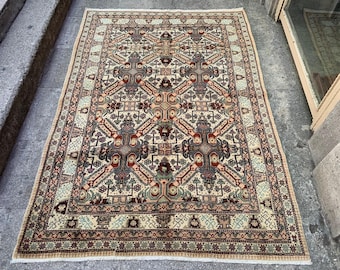 Handgemaakt wollen dorpstapijt (150 cm x 224 cm)
