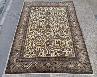 Handgemaakt wollen dorpstapijt (155 cm x 211 cm)