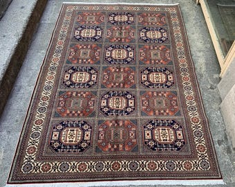 Handgemaakt wollen dorpstapijt (150 cm x 218 cm)