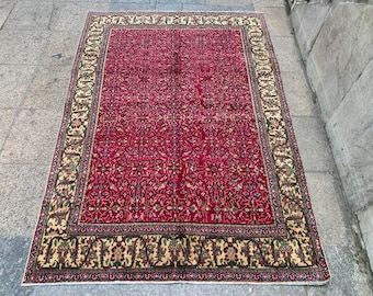 Handgemaakt wollen dorpstapijt (145 cm x 211 cm)