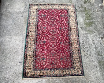 Handgemaakt wollen dorpstapijt (89 cm x 132 cm)