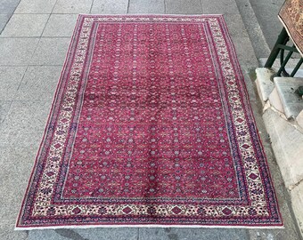 Handgemaakt wollen dorpstapijt (155 cm x 211 cm)
