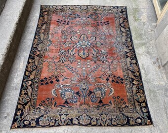Handgemaakt wollen dorpstapijt, 137 x 183 cm (4'6'' x 6') organisch tapijt