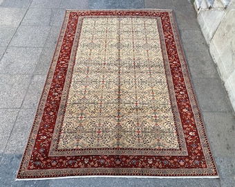 Handgemaakt wollen dorpstapijt (147 cm x 218 cm)