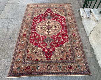 Handgemaakt wollen dorpstapijt (147 cm x 231 cm)