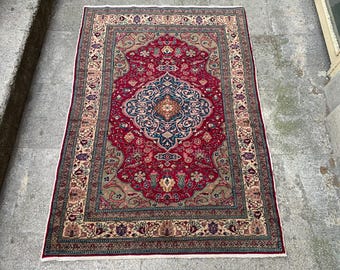 Handgemaakt wollen dorpstapijt (119 cm x 175 cm)