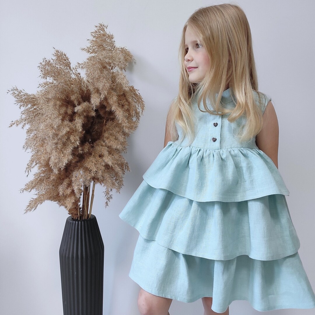 Flower Girl Dress Kids Ruffles Lace Party Wedding Dresses Pageant Formal Prom Ball Gown Floral Flower Girl Dress (A-Pink, 12-18 Months