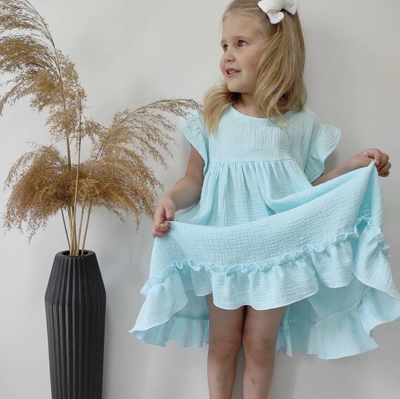 Vestido de muselina azul sale