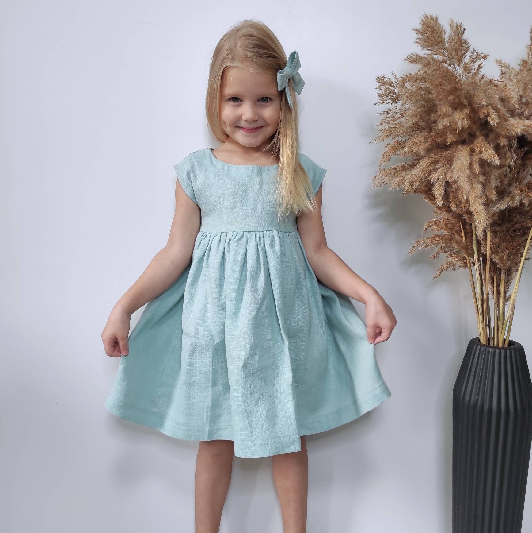 Simple Linen Girls Dress Linen Baby Clothing Rustic Girls Etsy