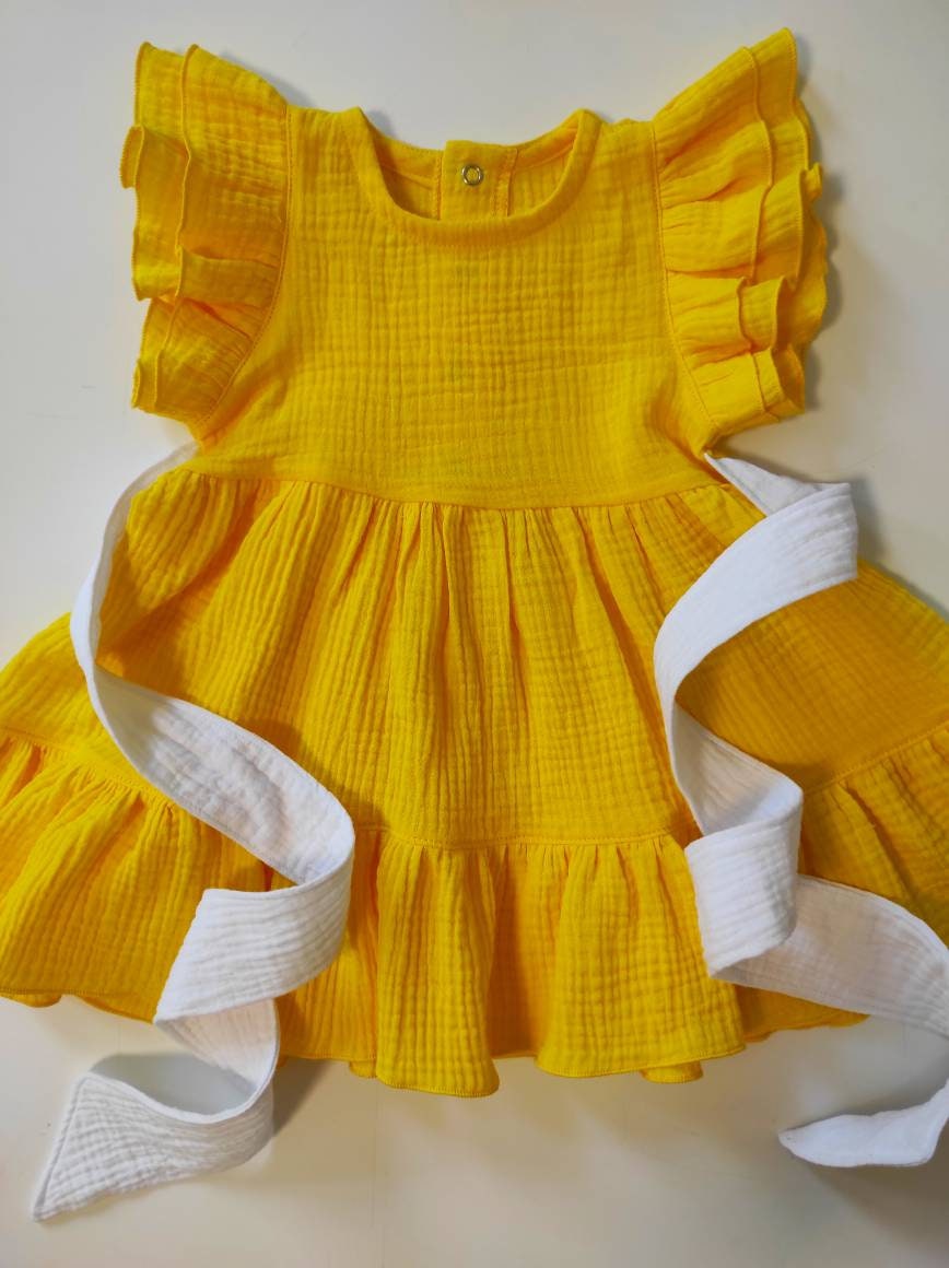 Muslin Baby Dresses Flower Girl Muslin Toddler Dress Spring Etsy UK
