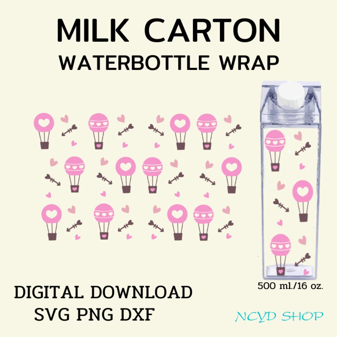 Balloon Milk Carton Bottle Wrap Svg 500 Ml/16 Oz for Cricut - Etsy