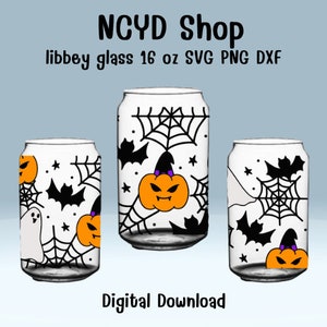 Halloween Libbey Glass Wrap SVG: Spider, Ghost, Pumpkin (Digital Download)