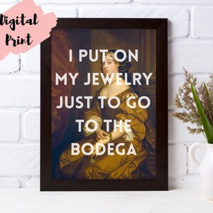 Digital Print- Whole Lotta Money | BIA Rap Lyrics Altered Art | Funny Eclectic Wall Art | Vintage Portrait Painting | Download and Print
