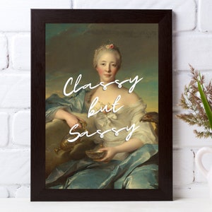 Digital Print-Classy but Sassy | Female Rap Lyric Altered Art | Funny Eclectic Wall Art | Vintage Portrait Painting |Gallery Wall Home Decor