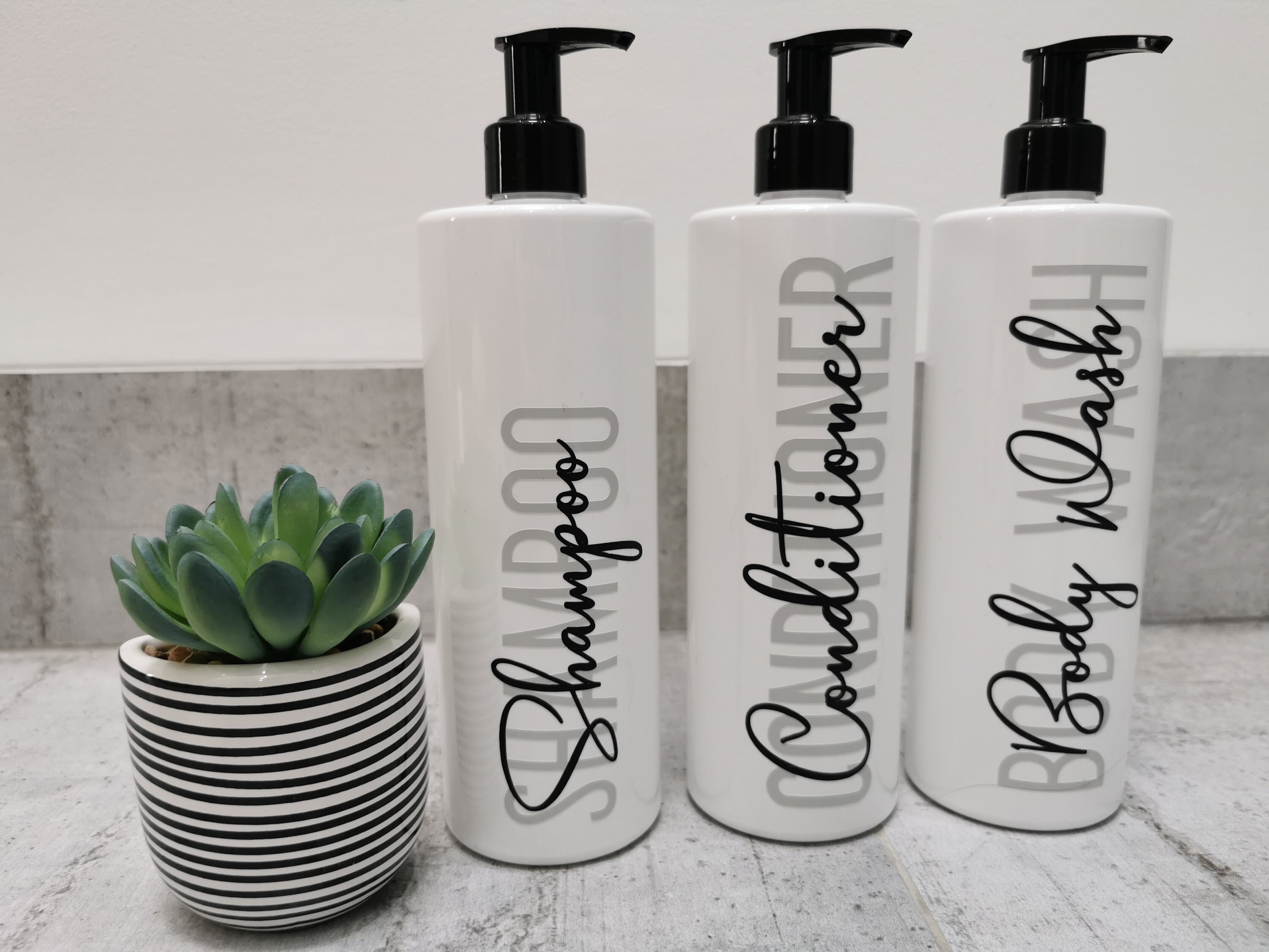 Reusable refillable 500ml bathroom bottles with pump Etsy