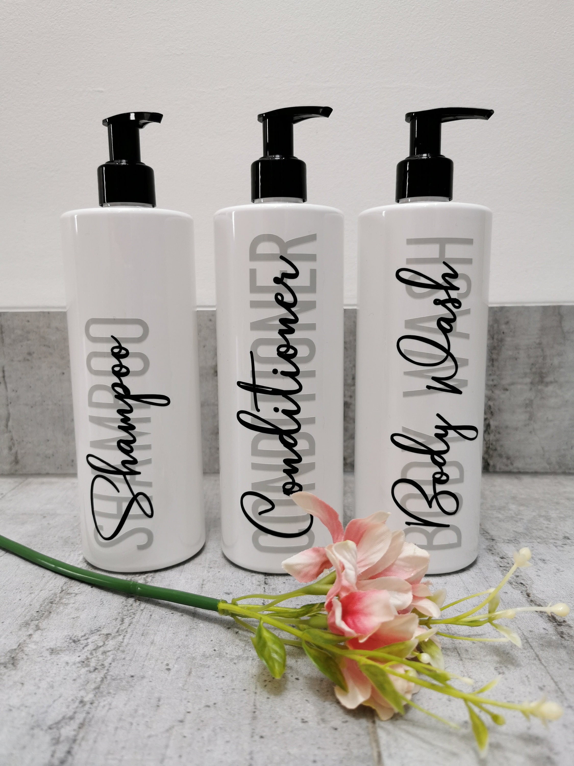 Reusable refillable 500ml bathroom bottles with pump Etsy