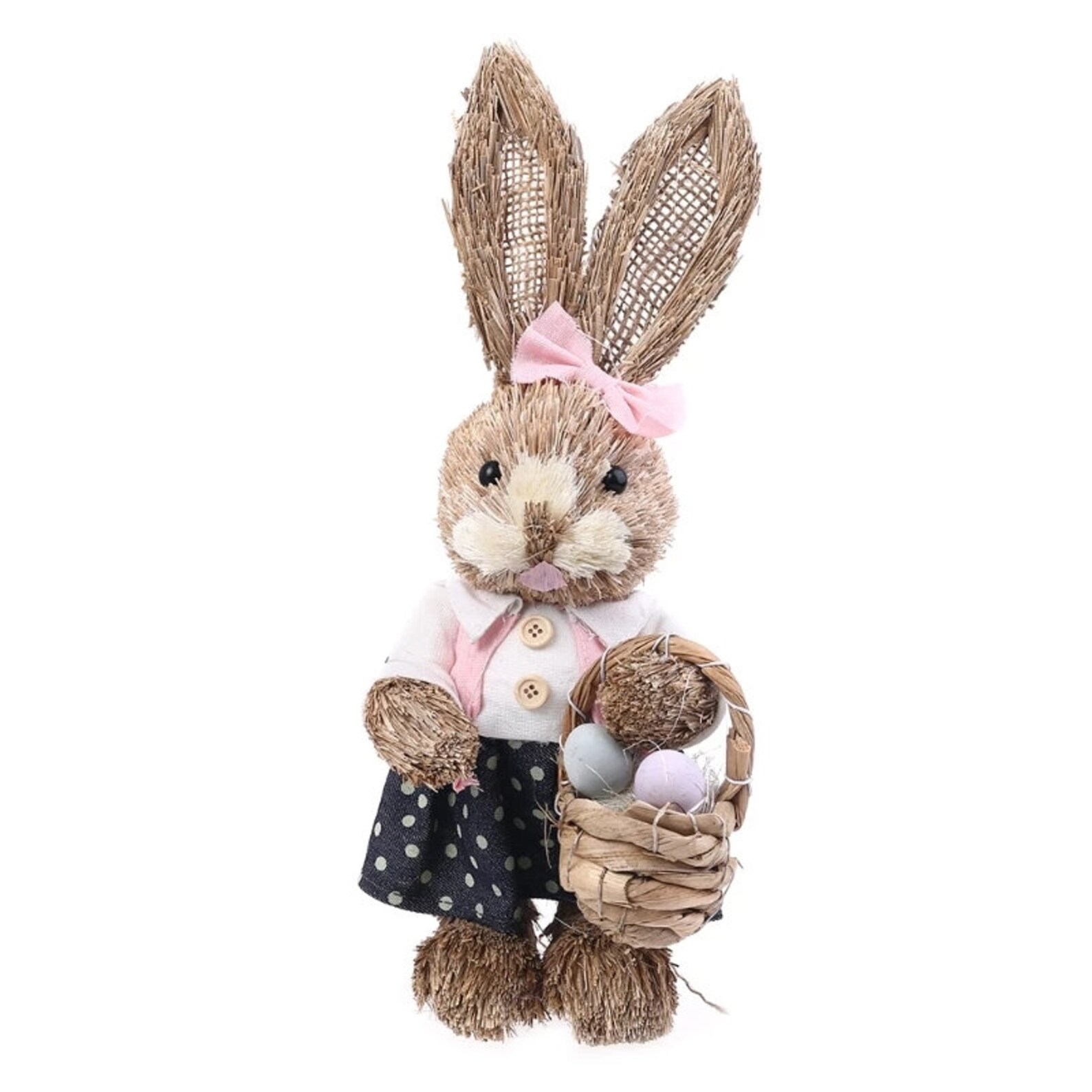 14 Artificial Straw Bunny Standing Rabbit With Carrot Etsy