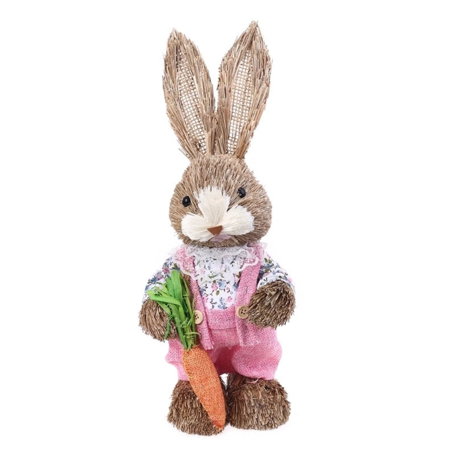 14 Artificial Straw Bunny Standing Rabbit With Carrot Etsy