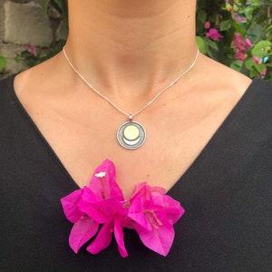 AllatRa Pendant, Sun and Moon Necklace, Protection Amulet, Vedic Silver Necklace, Astrology Jewelry, Old Sign Pendant