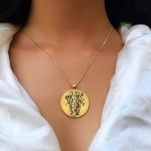 Tridevi Pendant, Tree Hindu Goddesses Necklace, Feminine Trimurti Jewelry, Buddhism Charm, Saraswati Symbol, Lakshmi Talisman, Parvati Gift