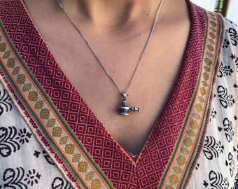 Lord Shiva Lingam Pendant, Shiva Linga Necklace, Shivling Amulet, Meditation Talisman, Ancient Hindu Jewelry, Hindu Deity Gift