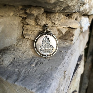 Gold Plated Silver Lakshmi Varahi Pendant: Hindu Goddess Necklace