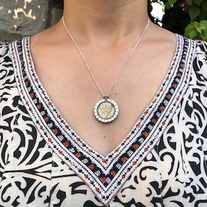 Saturn Yantra Pendant: Sterling Silver Shani Necklace with Blue Sapphire