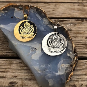 Sterling Silver Moon God Pendant: Chandra Yantra Necklace