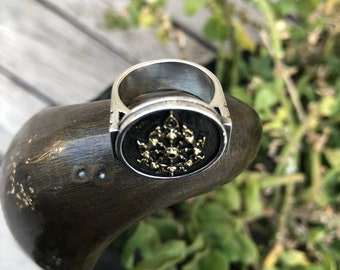 Sterling Silver Sudarshan Chakra Ring: Vishnu Signet Talisman