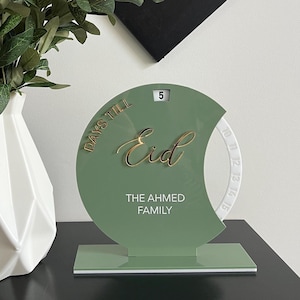 Cuenta regresiva de Ramadán en acrílico, señal de días hasta el Eid, decoración de Ramadán, calendario de Ramadán, decoración de Eid, decoración islámica para el hogar