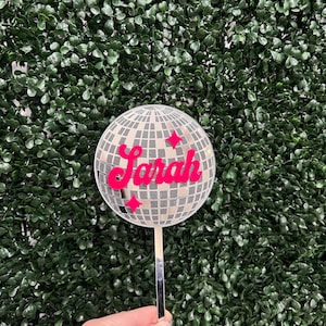 Personalized Disco Ball Cake Topper, Groovy Cake Topper, Retro Party, Groovy Birthday Party
