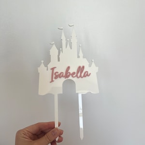 Personalized Castle Cake Topper, Princess Themed, Birthday Cake Topper, Disney Themed, Cinderella Cake Topper