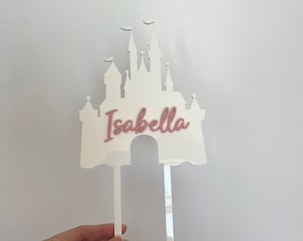 Personalized Castle Cake Topper, Princess Themed, Birthday Cake Topper, Disney Themed, Cinderella Cake Topper
