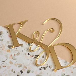 Dije de pastel con monograma de boda / Compromiso / Aniversario / Dije de pastel personalizado / Personalizado / Dije de pastel con inicial / Elegante / Novia y novio
