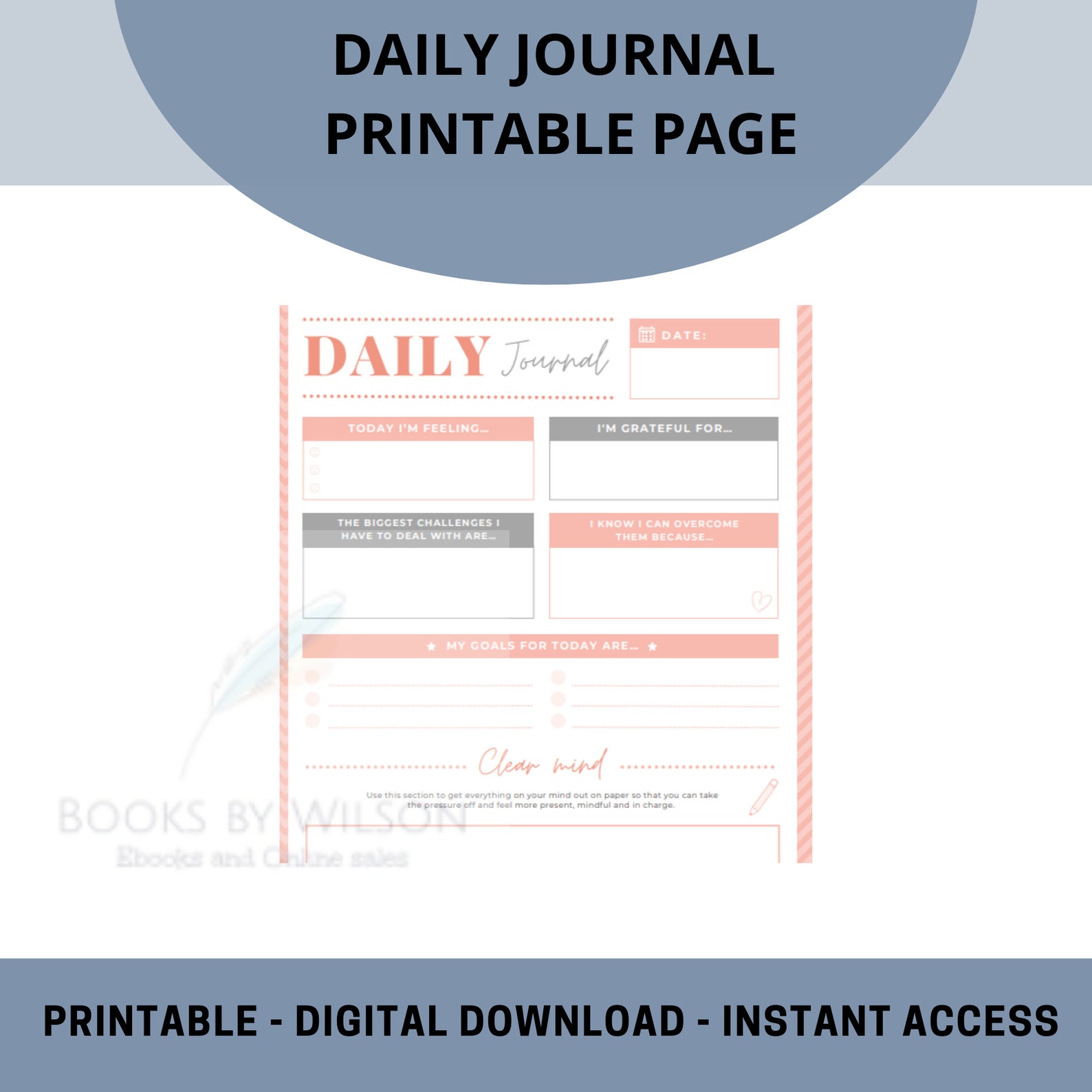 Daily Journal Printable Daily Journal Printable Journal - Etsy