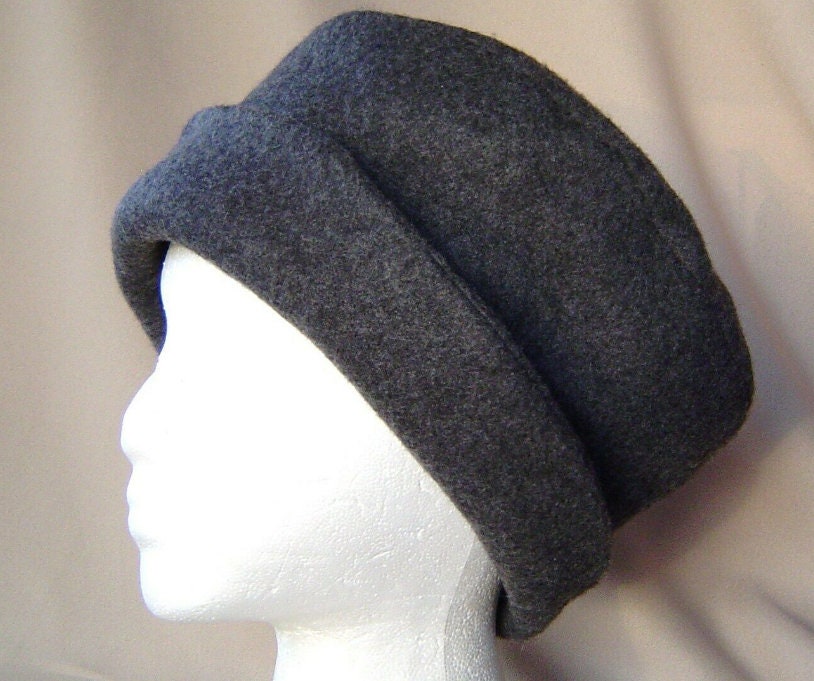 Classic women's gray polar FLEECE winter hat with ROLLED Etsy