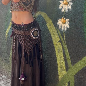 Pixie Belt Crochet Pattern Festival Belt PDF Download Boho Pocket Belt Tutorial DIY Cottagecore Fairy Waist Bag Pattern