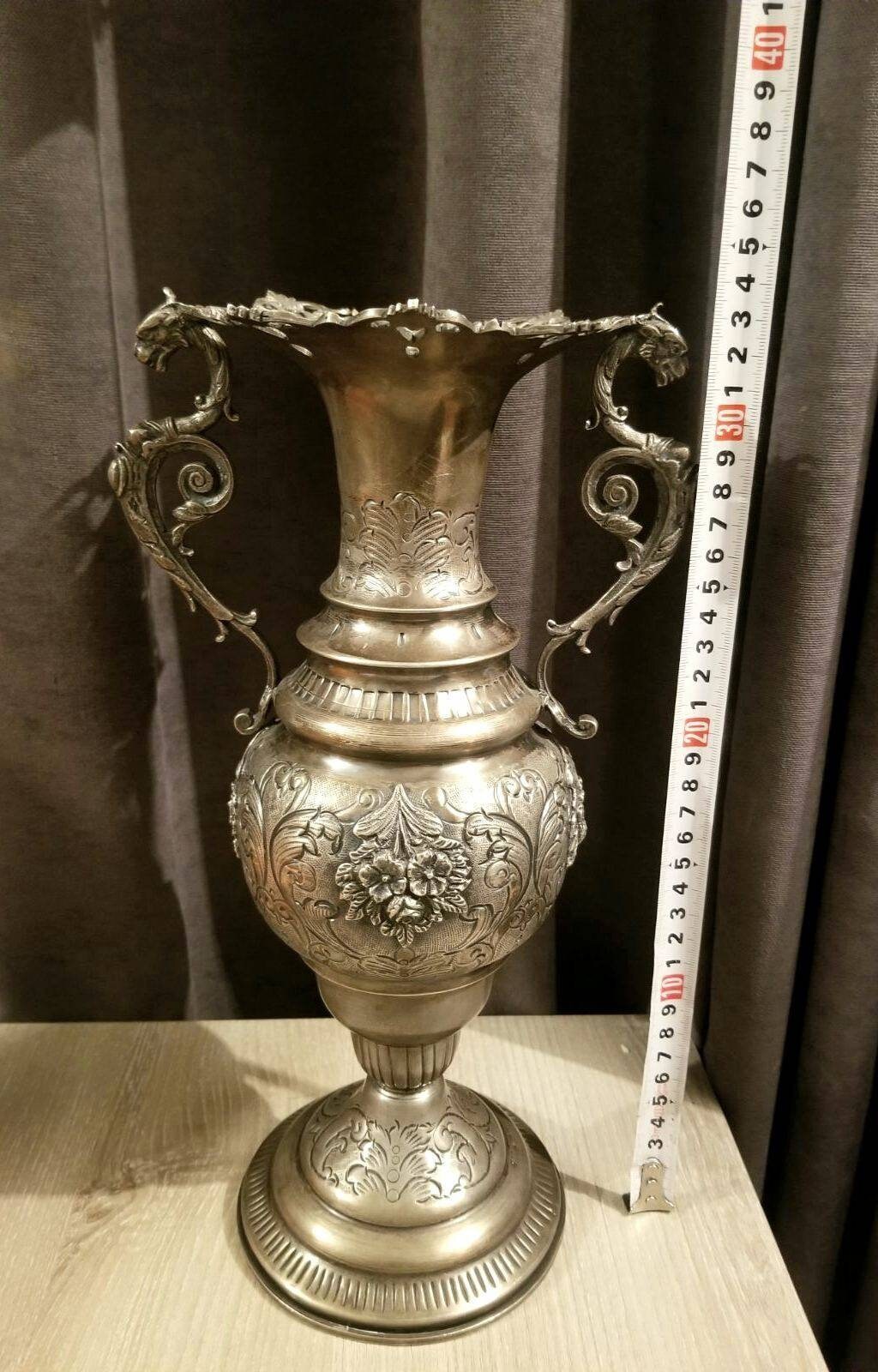 Vintage Carved Flower Vase Silver Sterling 900 Hallmarked Etsy