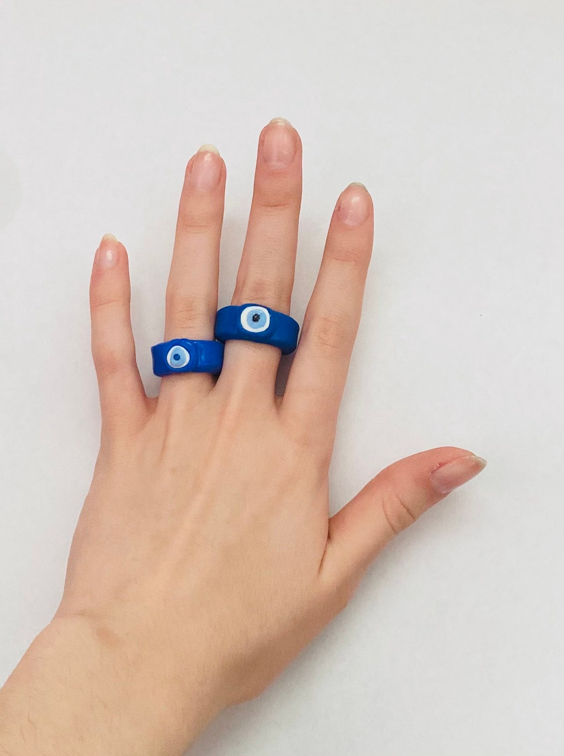 Evil eye clay rings Etsy