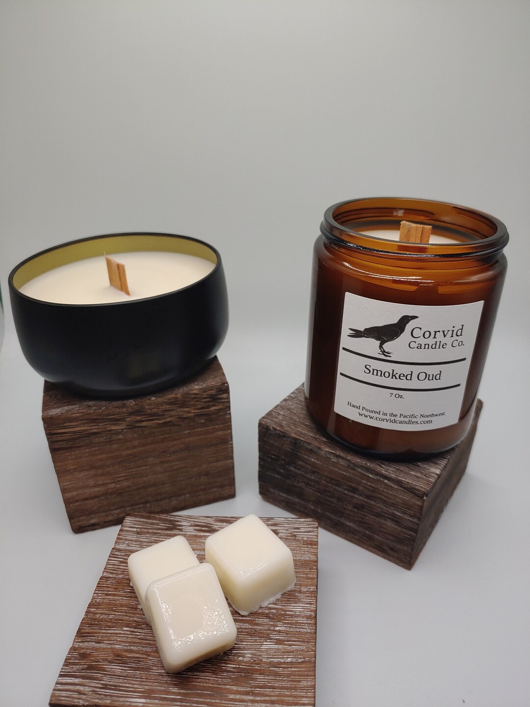 Smoked Oud Scented Wooden Wick Candle Etsy