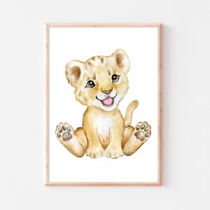Póster habitación infantil león bebé animal pared imagen habitación infantil habitación bebé boho imagen A4 A3