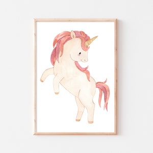 Poster per la cameretta dei bambini, unicorno, murale, per la cameretta dei bambini, boho, immagine A4 A3