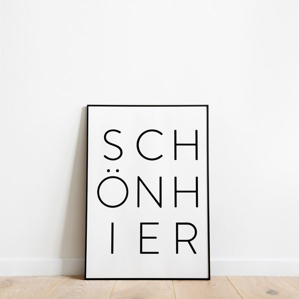 Poster Spruch Schön hier Bild Zuhause Wanddeko Sprüche Geschenk zum Einzug In A3 A4