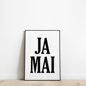 Poster Spruch &quot;Ja mei&quot; Zuhause Bild Zuhause Home Wanddeko  Poster Sprüche bayrisch Poster Flur Geschenk zum Einzug in A3 A4