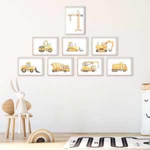 Poster per la cameretta dei bambini, poster per il cantiere, poster per la gru, poster per il cantiere, veicolo, poster per auto, murale per la cameretta dei bambini, immagine della cameretta dei bambini A4 A3